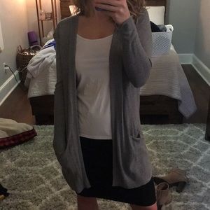 Old navy long gray open front cardigan